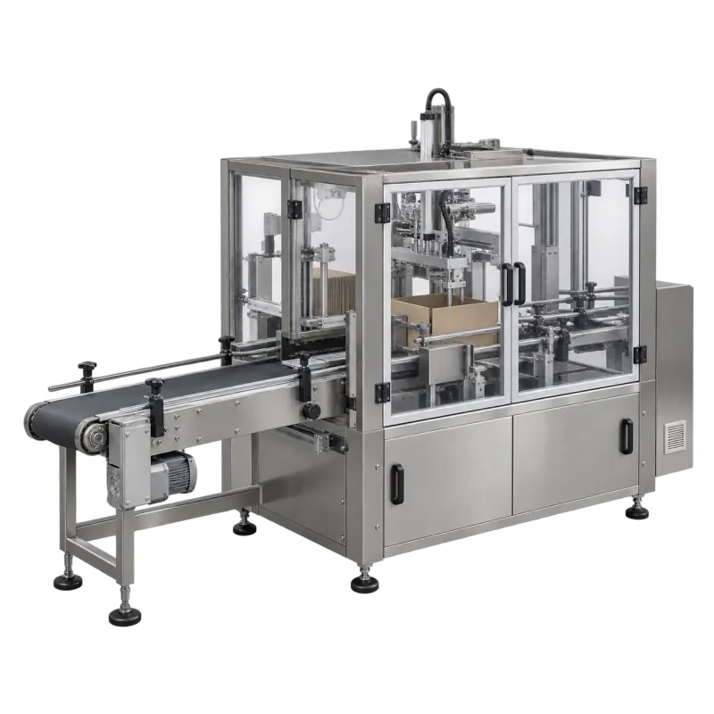 A case-packing machine with an infeed conveyor